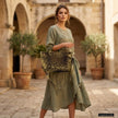 Italian Genuine Leopard-Print Metallic Suede Top-Handle Bag | Rimini