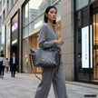 Italian Genuine Leopard-Print Metallic Suede Top-Handle Bag | Rimini