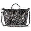 Italian Genuine Leopard-Print Metallic Suede Top-Handle Bag | Rimini