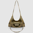 Italian Genuine Leopard-Print Metallic Suede Tote Bag | Catania