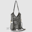 Italian Genuine Leopard-Print Metallic Suede Tote Bag | Catania