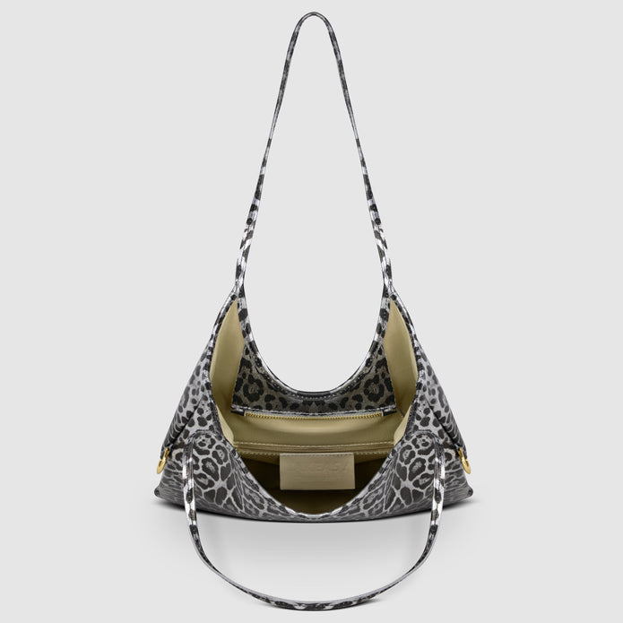 Italian Genuine Leopard-Print Metallic Suede Tote Bag | Catania