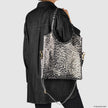 Italian Genuine Leopard-Print Metallic Suede Tote Bag | Catania