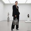 Italian Genuine Leopard-Print Metallic Suede Tote Bag | Catania
