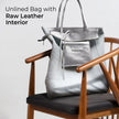 Italian Metallic Full-Grain Leather Tote Bag | Vinci