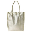 Italian Metallic Full-Grain Leather Tote Bag | Vinci