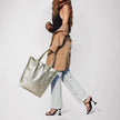 Italian Metallic Full-Grain Leather Tote Bag | Vinci
