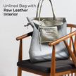 Italian Metallic Full-Grain Leather Tote Bag | Vinci