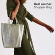 Italian Metallic Full-Grain Leather Tote Bag | Vinci