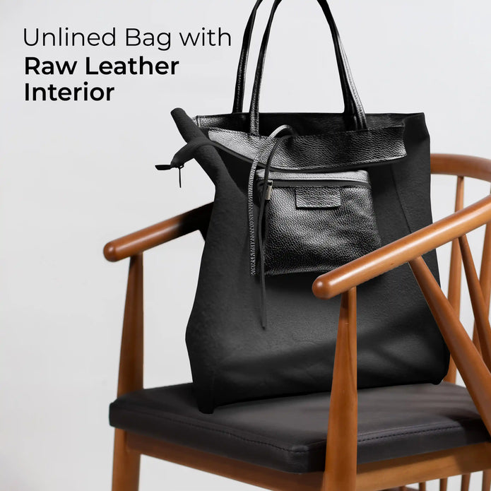 Italian Metallic Full-Grain Leather Tote Bag | Vinci