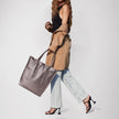 Italian Metallic Full-Grain Leather Tote Bag | Vinci