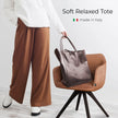 Italian Metallic Full-Grain Leather Tote Bag | Vinci