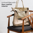 Italian Metallic Full-Grain Leather Tote Bag | Vinci