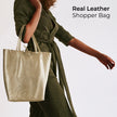 Italian Metallic Full-Grain Leather Tote Bag | Vinci