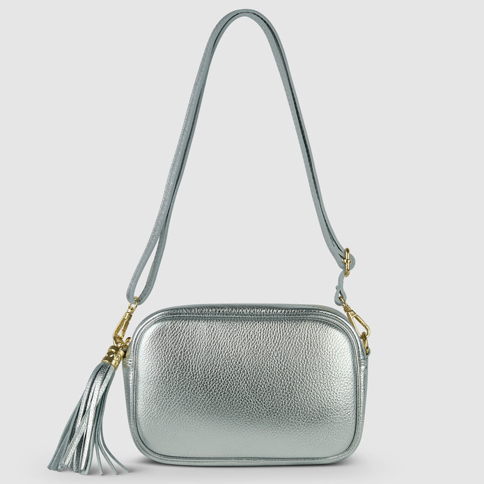 Italian Metallic Full-Grain Leather Crossbody Bag | Napoli