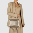 Italian Metallic Full-Grain Leather Shoulder Bag | Prato
