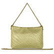 Italian Genuine Basketweave-Embossed Metallic Suede Crossbody Bag | Bari