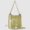 Italian Genuine Basketweave-Embossed Metallic Suede Crossbody Bag | Bari