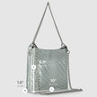 Italian Genuine Basketweave-Embossed Metallic Suede Crossbody Bag | Bari
