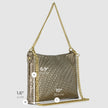 Italian Genuine Basketweave-Embossed Metallic Suede Crossbody Bag | Bari