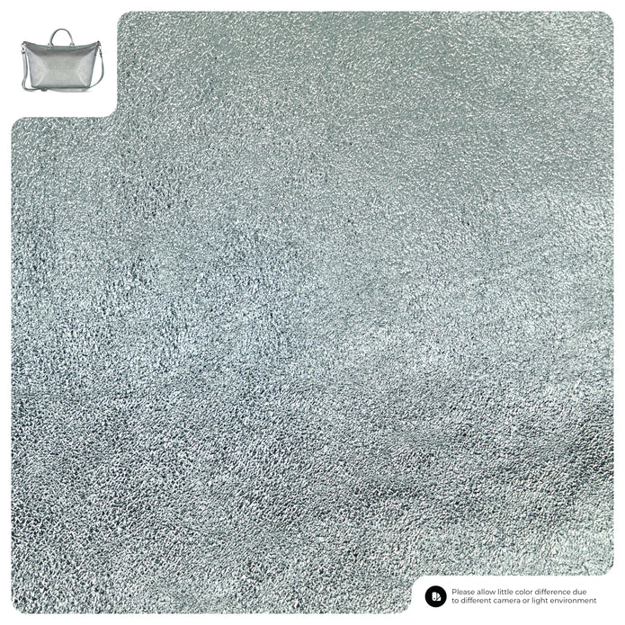 Italian Genuine Metallic Suede Top-Handle Bag | Padova