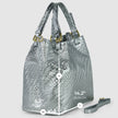 Italian Genuine Basketweave-Embossed Metallic Suede Top-Handle Bag | Imperia
