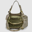 Italian Genuine Basketweave-Embossed Metallic Suede Top-Handle Bag | Imperia
