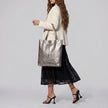 Italian Genuine Metallic Suede Tote Bag | Pisa