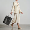 Italian Genuine Metallic Suede Tote Bag | Pisa