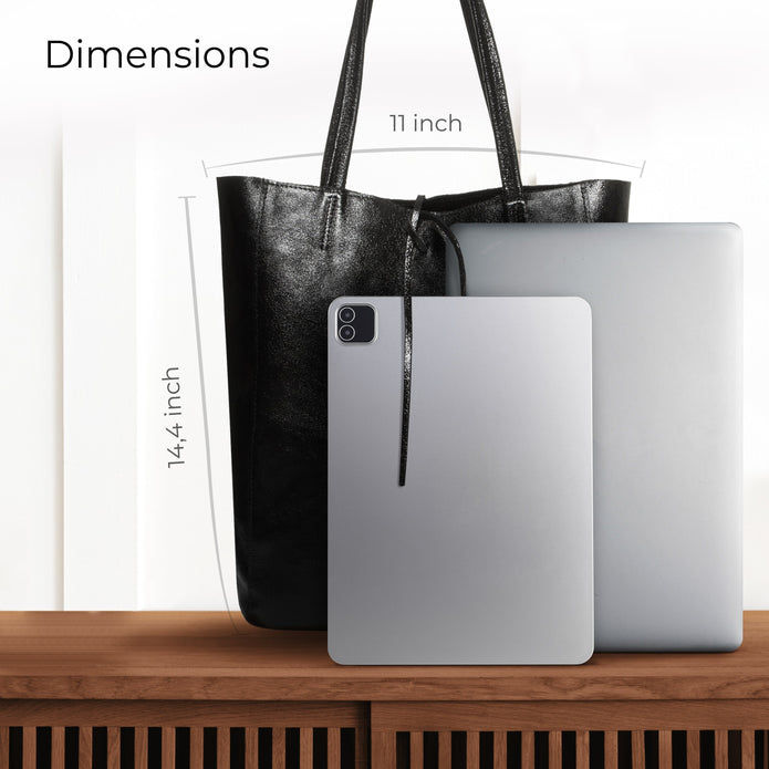Italian Genuine Metallic Suede Tote Bag | Pisa