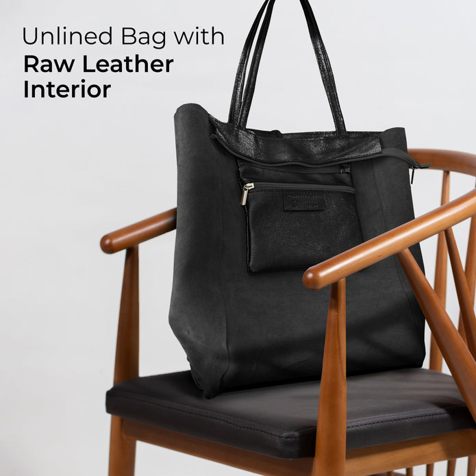 Italian Genuine Metallic Suede Tote Bag | Pisa