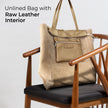 Italian Genuine Metallic Suede Tote Bag | Pisa