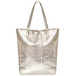 Italian Genuine Metallic Suede Tote Bag | Pisa