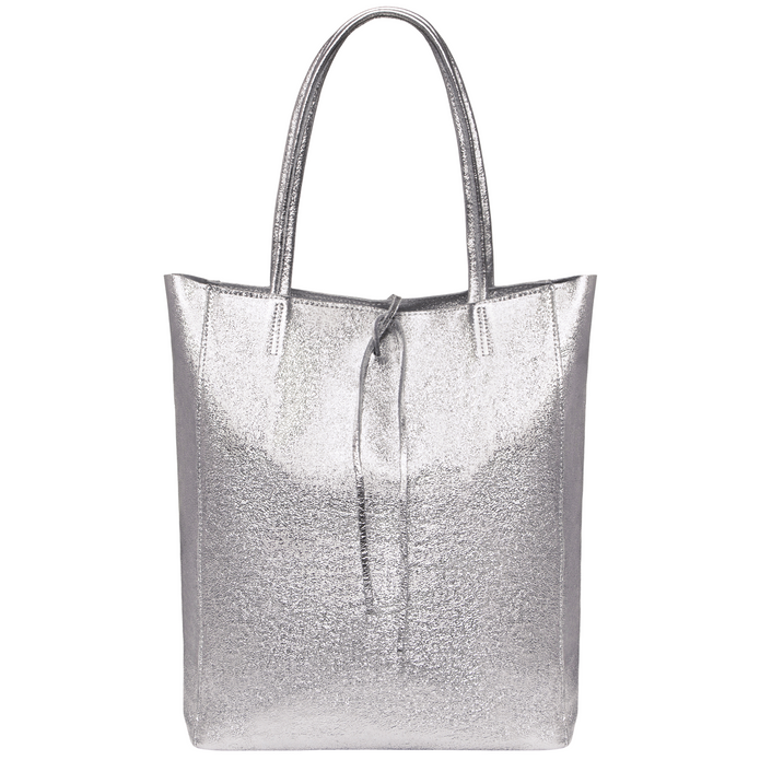 Italian Genuine Metallic Suede Tote Bag | Pisa