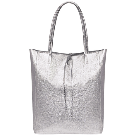 Italian Genuine Metallic Suede Tote Bag | Pisa