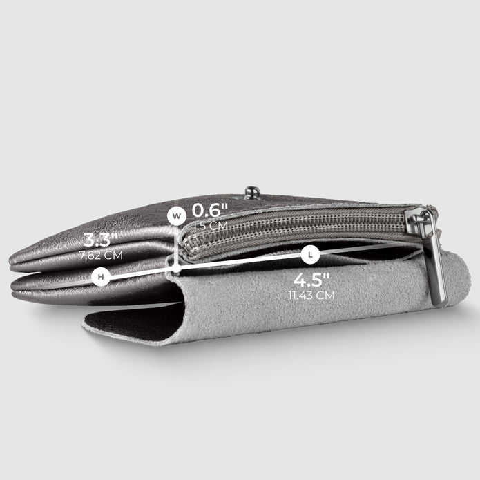 Italian Genuine Metallic Suede Wallet | Assisi