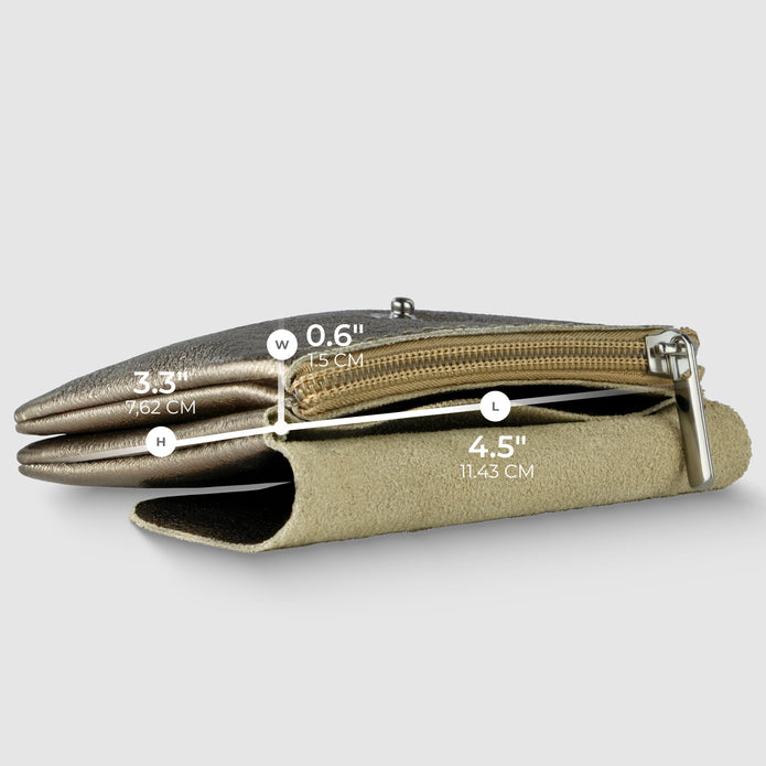 Italian Genuine Metallic Suede Wallet | Assisi