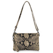Italian Genuine Python-Print Suede Crossbody Bag | Lecce