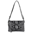 Italian Genuine Python-Print Suede Crossbody Bag | Lecce