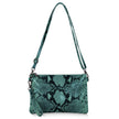 Italian Genuine Python-Print Suede Crossbody Bag | Lecce