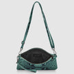 Italian Genuine Python-Print Suede Crossbody Bag | Lecce