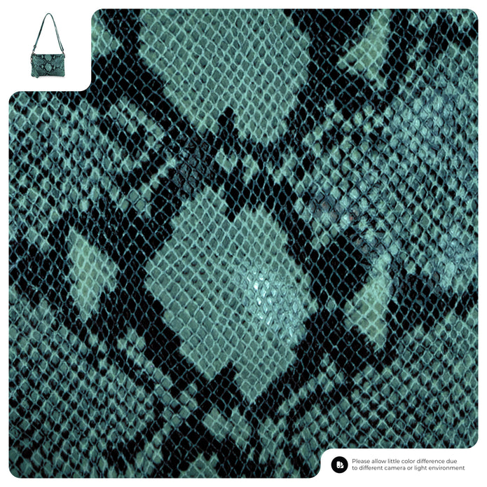 Italian Genuine Python-Print Suede Crossbody Bag | Lecce