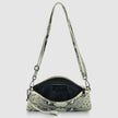 Italian Genuine Python-Print Suede Crossbody Bag | Lecce
