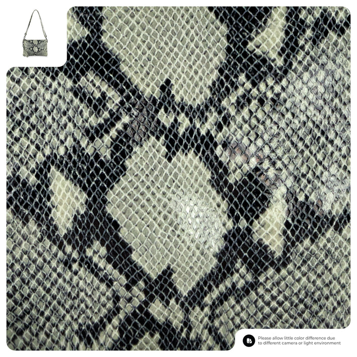 Italian Genuine Python-Print Suede Crossbody Bag | Lecce