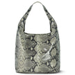 Italian Genuine Python-Print Suede Hobo Bag | Isernia