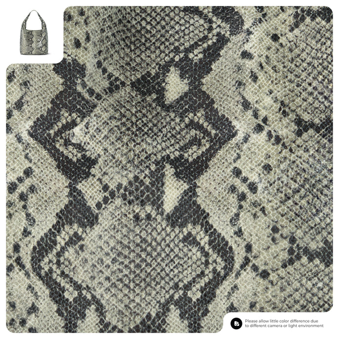 Italian Genuine Python-Print Suede Hobo Bag | Isernia