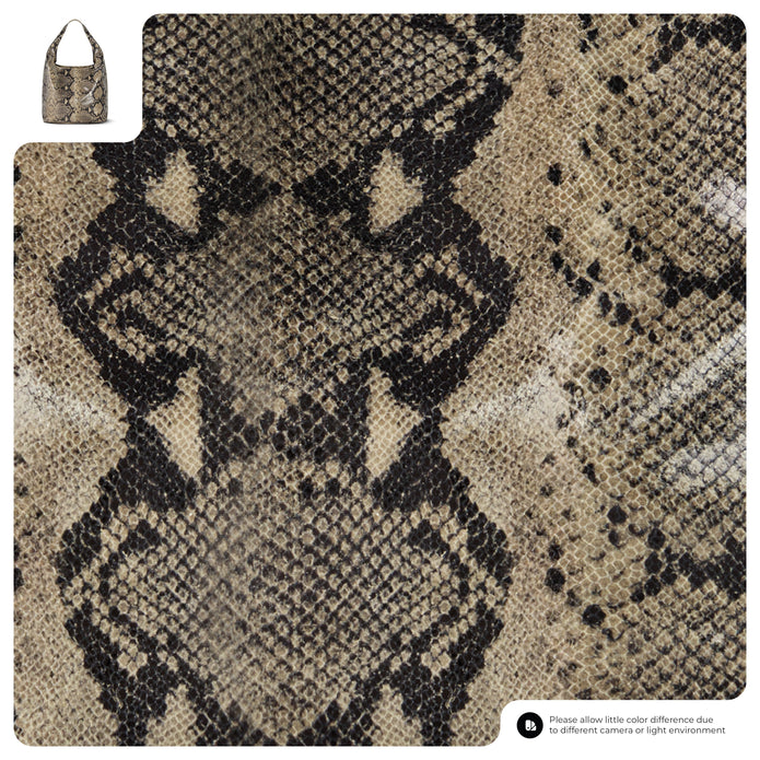 Italian Genuine Python-Print Suede Hobo Bag | Isernia