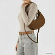 Italian Genuine Suede & Full-Grain Leather Shoulder Bag | Arezzo