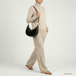 Italian Genuine Suede & Full-Grain Leather Shoulder Bag | Arezzo