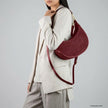 Italian Genuine Suede & Full-Grain Leather Shoulder Bag | Arezzo